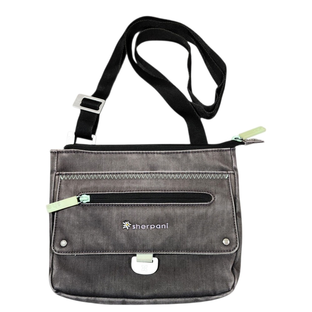 Sherpani Zoom Crossbody Bag OS Women Gray Mint Green Utility Travel 9"x7"